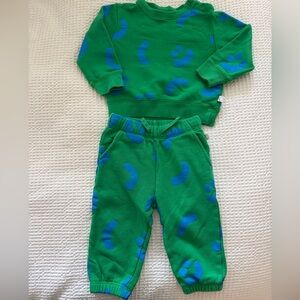 Stella McCartney Kids Green Smile Sweatshirt Sweatsuit 18 months